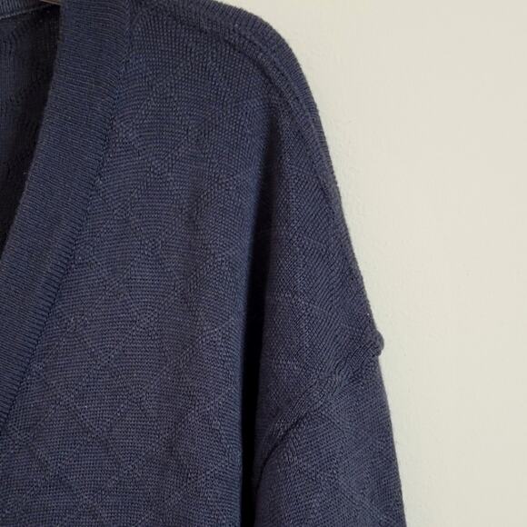 Marks & Spencer Men's Diamond Knit Wool Blend Button Front Cardigan Sweater XL - Picture 3 of 6